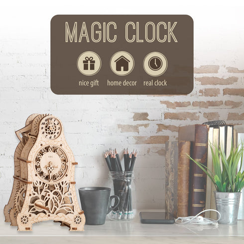 3D Wooden Puzzle, Magic Clock, DIY Model Kit